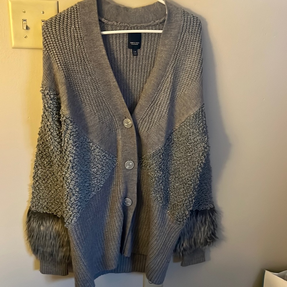 Mixed Media Cardigan Tunic